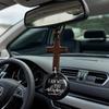 Daily Bible Verse Rearview Mirror Cross Ornament –Cross for Car Mirror Hanging Ornament with ‘I Am with You Always’ Medallion, Christian Gift