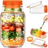 1pc Can, Side-opening Salad Making and Storage Tool, Convenient Lunch Container with Seasoning Box, Suitable for Office and Trav