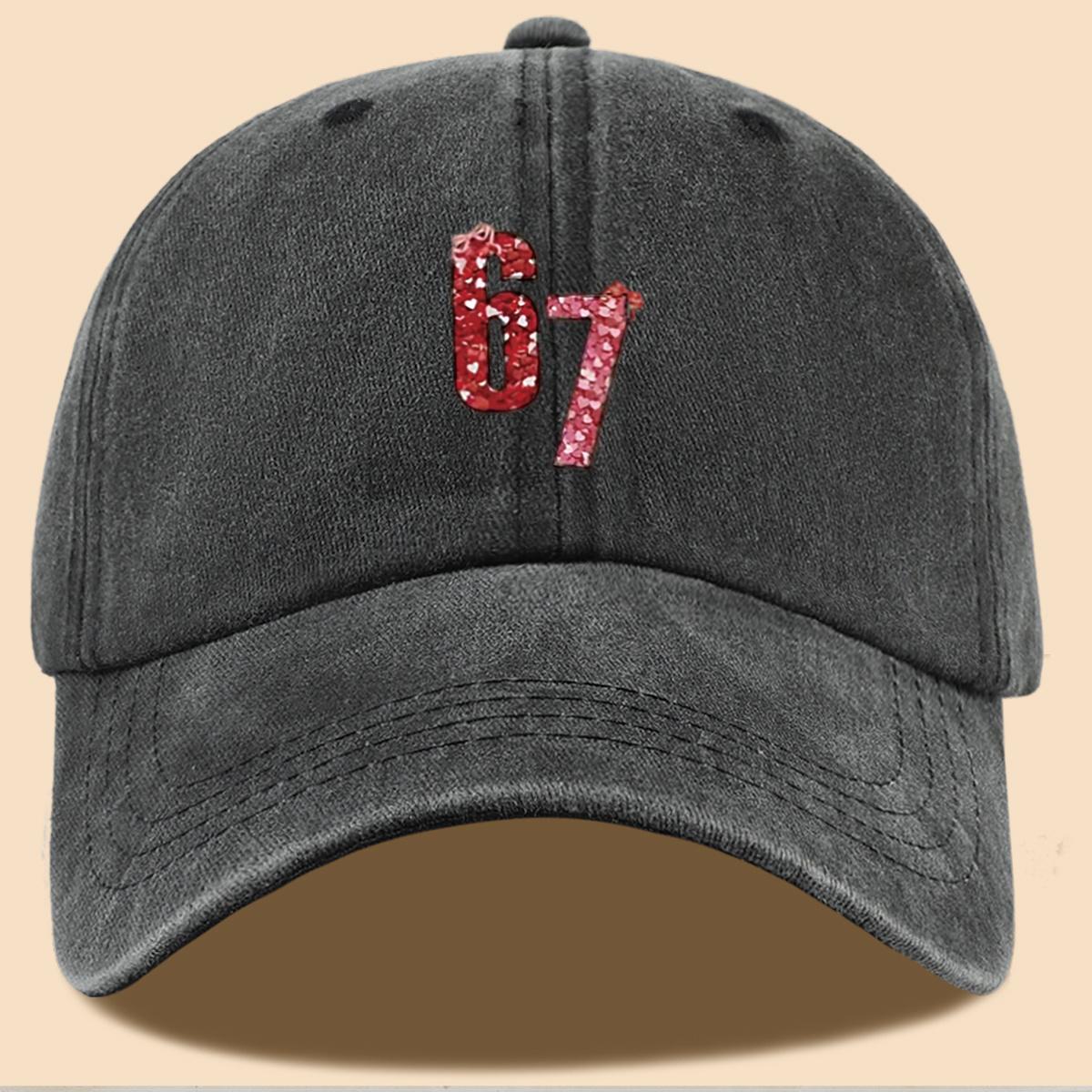 pc Love Heart Sequins Number cm Design Print Baseball Cap Fashion Easy Breathable Hat Unisex Adjustable Duck Tongue Cap 1pc