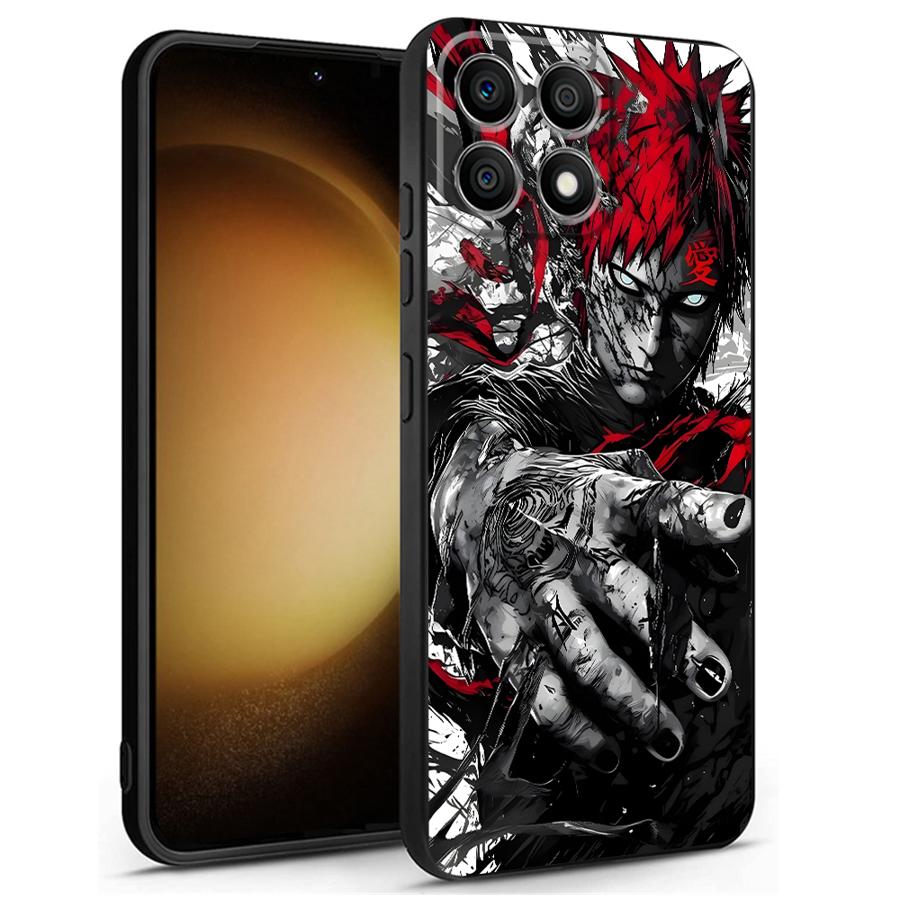 

Case for Honor Magic5Lite X6 200 400 Lite 90 70 X8 X5b X9a 8X X7 Black Soft Phone Cover Anime Cool Gaara Honor 200 Lite