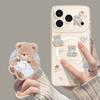 Magnetic Mobile Phone Case with Bracket for Iphone17 Bear 16promax Summer 15 Fresh 14 Apple 13 Sets