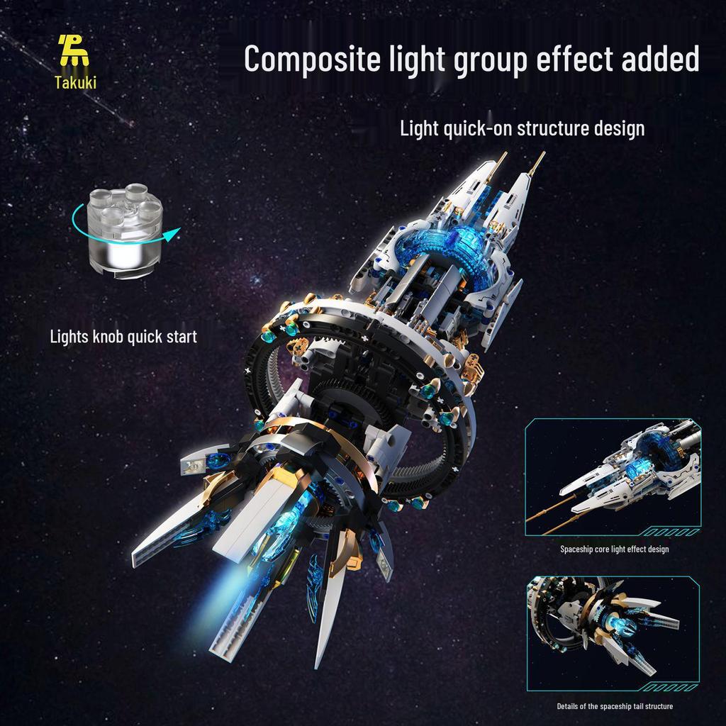 Tuomu T2015 Raumschiff Drei-Körper Puzzle Bausteine Spielzeugmodell 8+