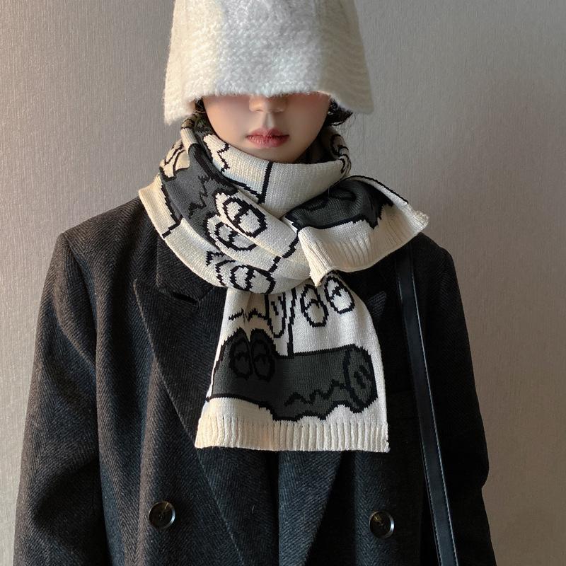 

Зима новый крокодиловый зеленый шарф вязаный студенческая пара милый Харадзюку осень теплый бежевый