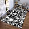 Black and White Zebra Stripe Pattern Carpet for Living Room Decor Suitable for Use As an Anti-slip for Living Room Bedroom Sofas