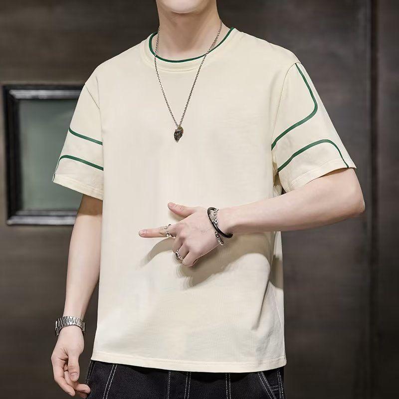 

Мужская футболка с коротким рукавом и круглым вырезом из ледяного шелка - Летний тренд M абрикосовый