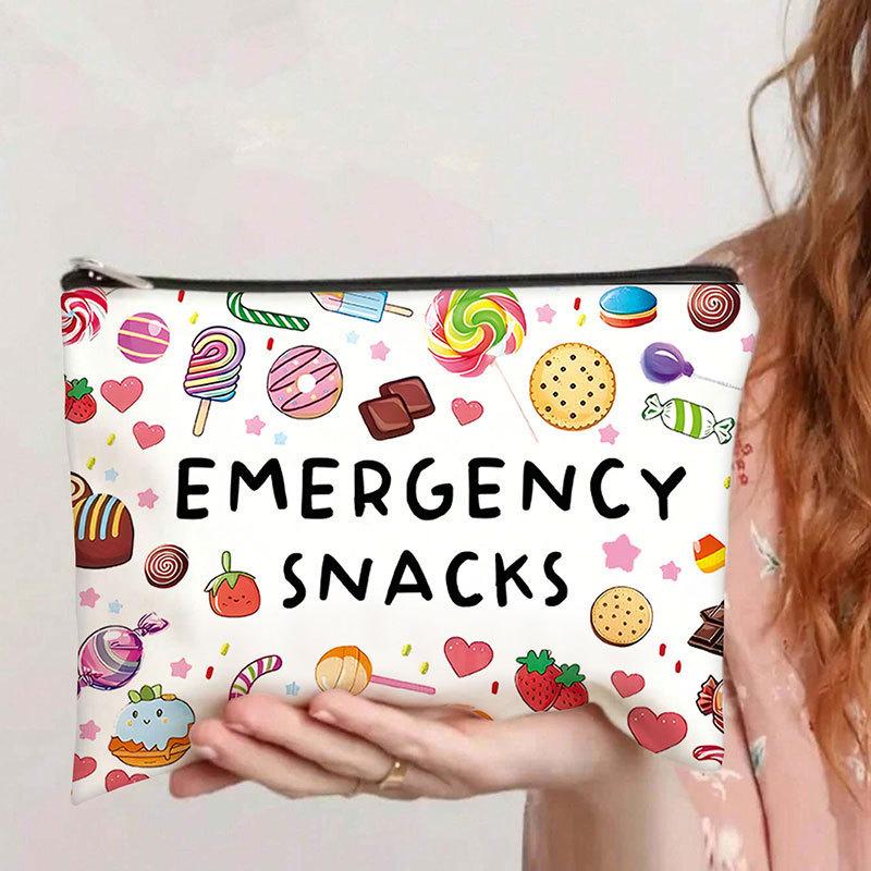 

1pc Women S Makeup Bag | Portable Travel Cosmetic Organizer with Emergency Snacks Design | Accessories |Makeup Travel Bag