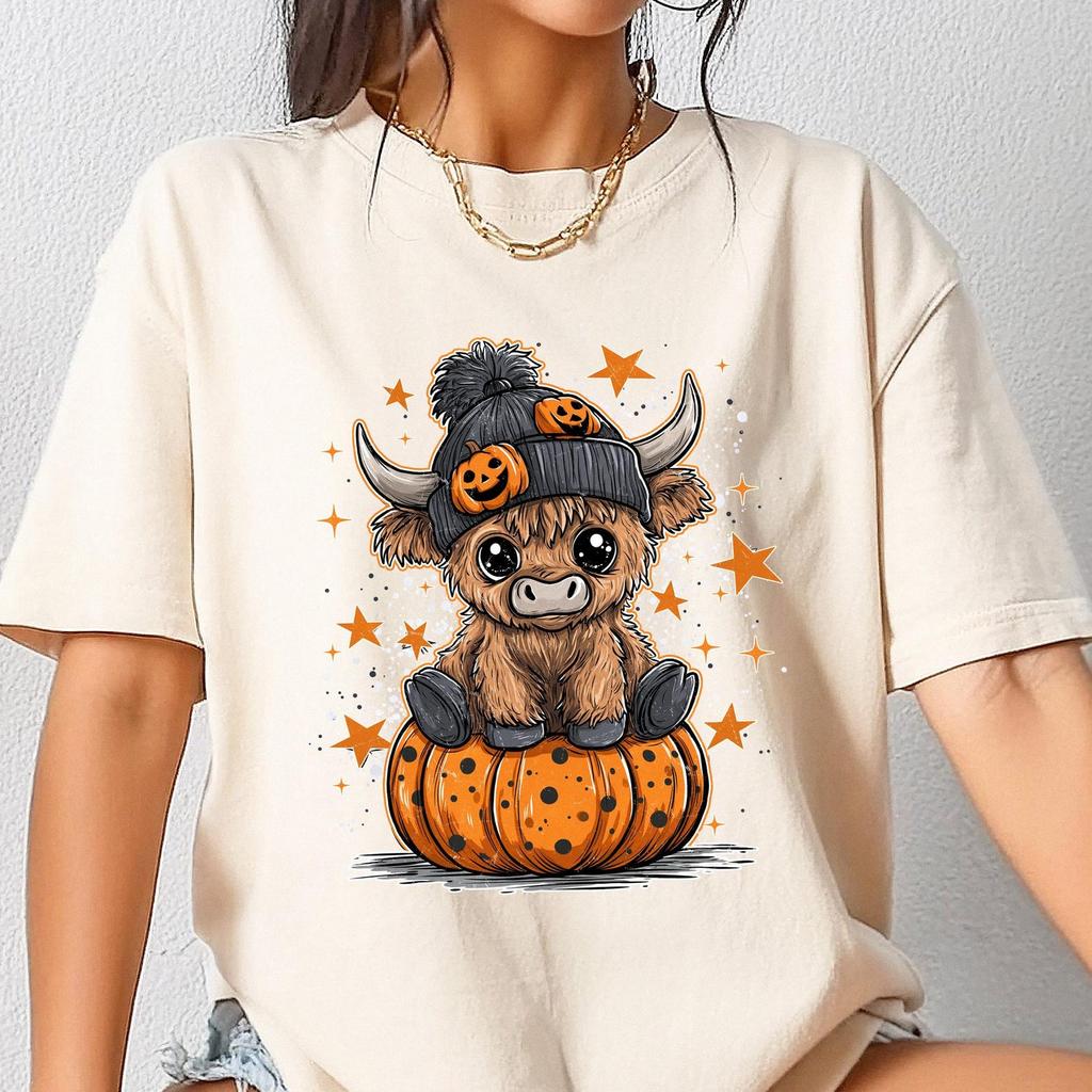 Moo I Mean Boo Shirt, Funny Fall Pumpkin Cow Tshirt, Retro Halloween Highland Cow Tee, Halloween Cute Cow Sweatshirt, Preppy Spooky Cow Tee