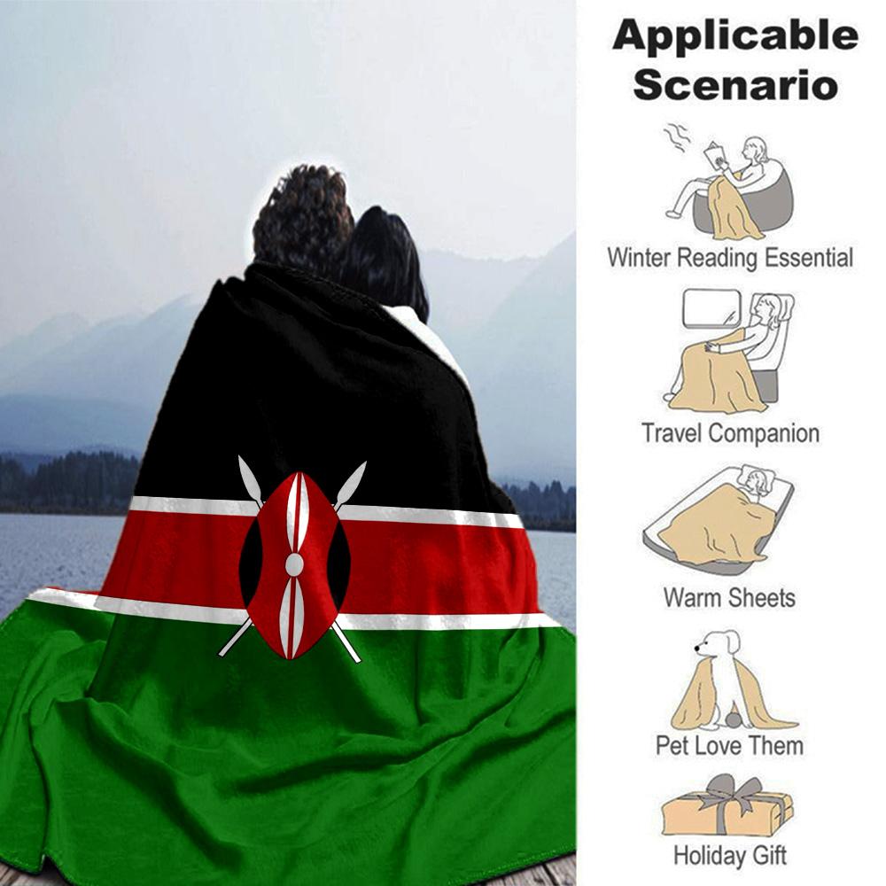 Kenya Print Flannel Blanket High Quality Warm Comfortable Cover for All Seasons Perfect for Gifts Home Decor