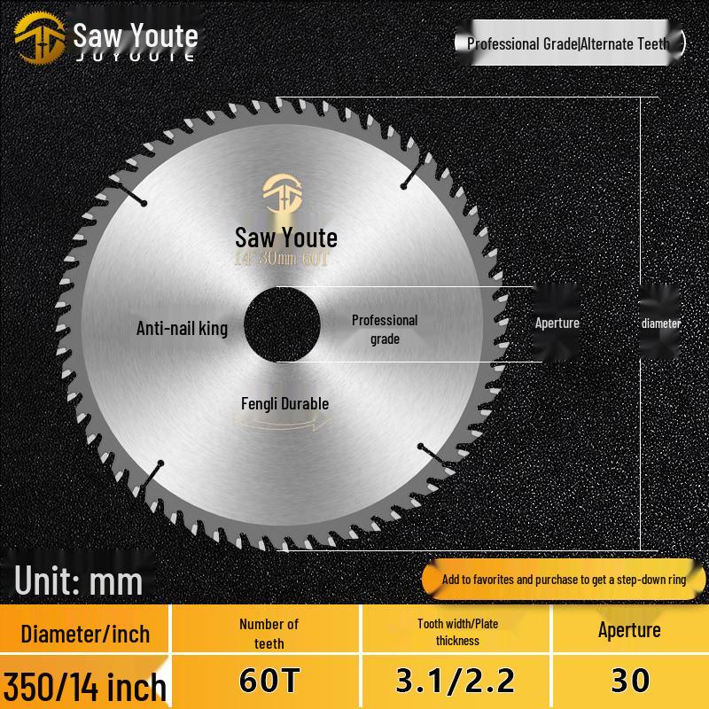 Woodworking Circular Saw Blade for 4, 10, or 12 Inch Cutting; Fits 125 Angle Grinder & 140 Lithium Battery Saw - Cuts Aluminum Sheets