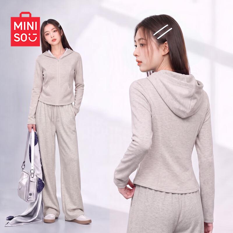 MINISO Women's Soft Hoodie & Wide-Leg Pants Set
