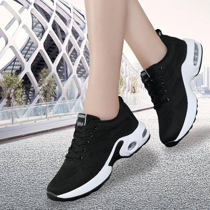 Women Summer Lightweight Sneakers Outdoor Ladies Sports Breathable Mesh Comfort Running Shoes Air Cushion Basketball Shoes