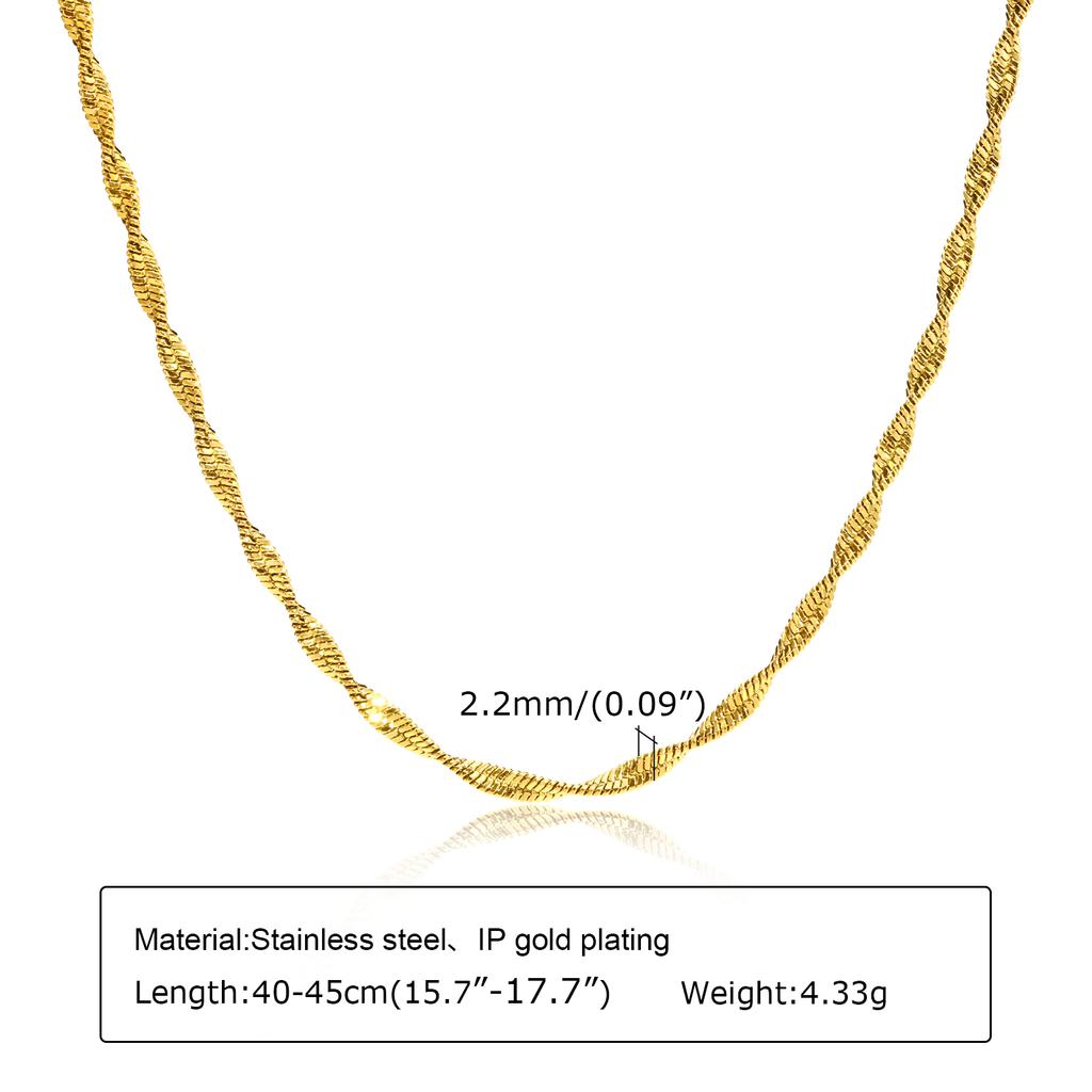 Edelstahl Gliederkette Halskette für Damen, Einfache 18 Karat Vergoldete Dünne Halskette, Minimalistischer Wasserdichter Schmuck