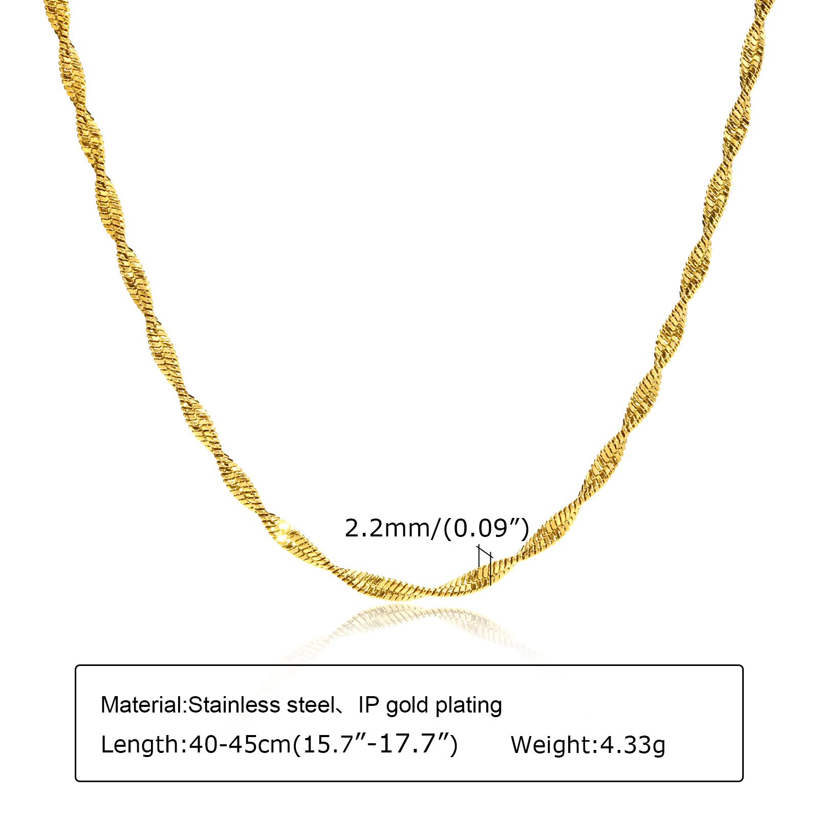 

Stainless Steel Link Chain Necklace for Women, Simple 18K Gold Plated Thin Necklace, Minimalist Waterproof Jewelry