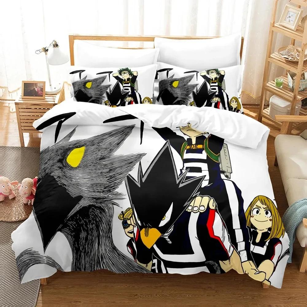 My Hero Academia Beding Set Japan Anime Printed Bed Linen Set With Pilowcase Soft Duvet Cover Soft Single Double Quen Super King-Sized Dimensionsd