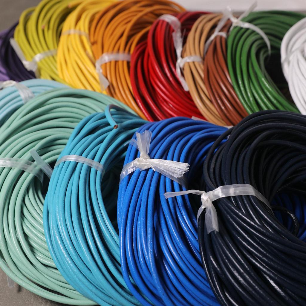 3MM Colored Leather Cord for DIY Jewelry: Round Leather Strip for Bracelet and Necklace Crafting