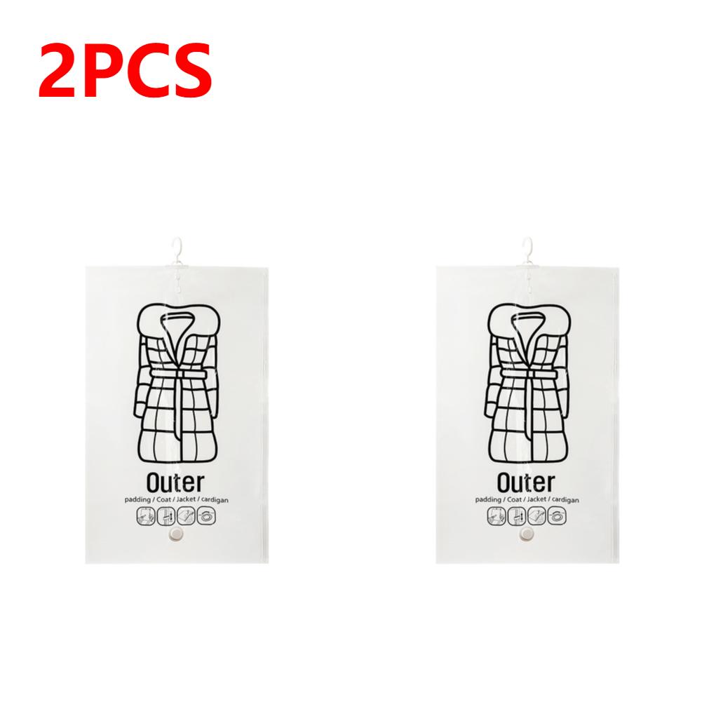 1-5pcs Hanging Vacuum Bags Space Saving Clothes Hang Transparent Vacuum Bag Storage For Clothes Down Jacket Overcoat Compression