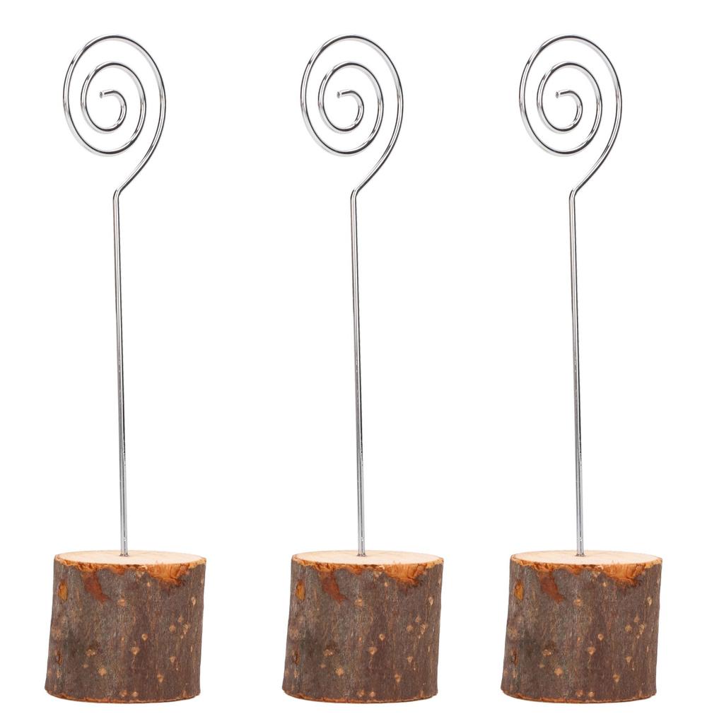 10pcs Place Card Holders Fashionable Simple Secure Fix Cute Table Number Holder with Wooden Base for Office Anniversary