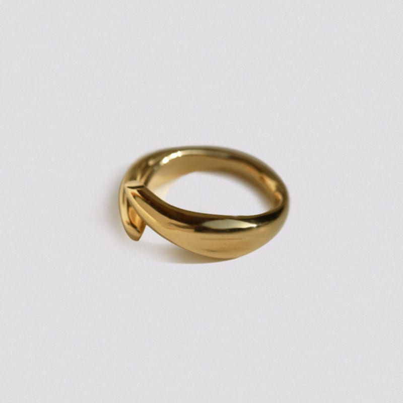 Hustad 234 Gold Flower Gold Ring _ 925 Silver / 14k Gold Ring