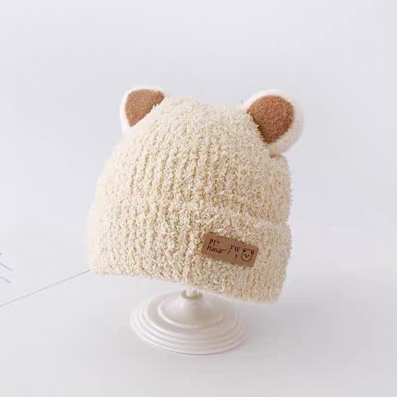 Chapeaux pour nourrissons automne et hiver nouveaux garçons et filles bébé protection des oreilles chaud froid laine bonnet pull