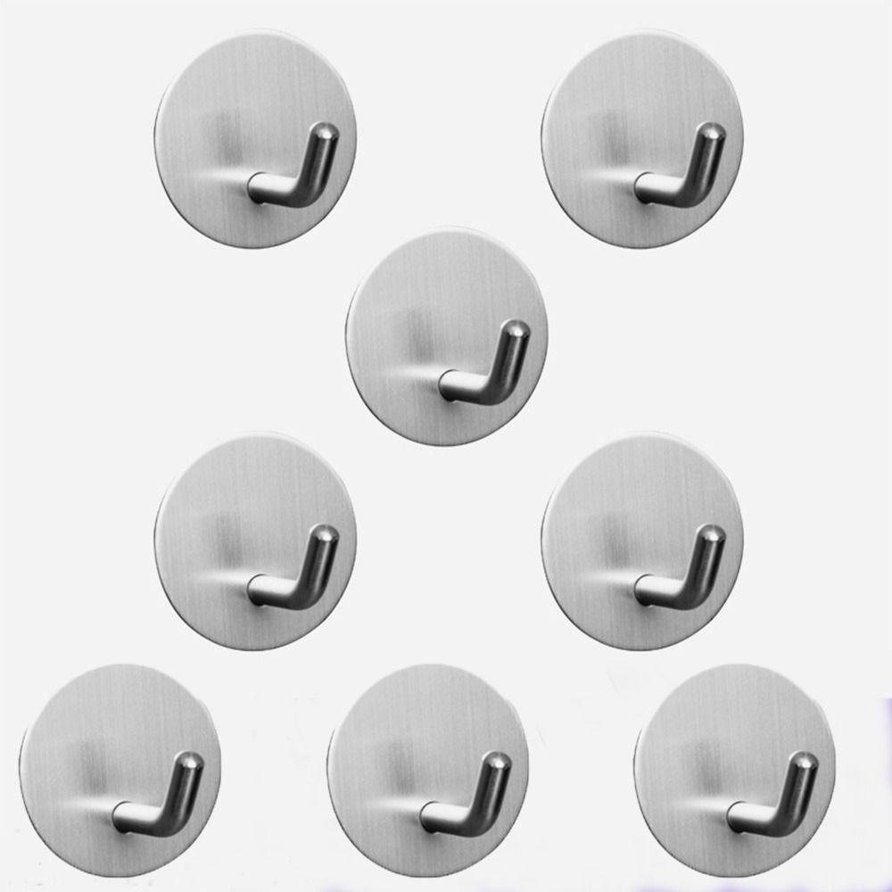 

8шт самоклеящиеся липкие настенные крючки из нержавеющей стали клейкие настенные крючки для ванной комнаты