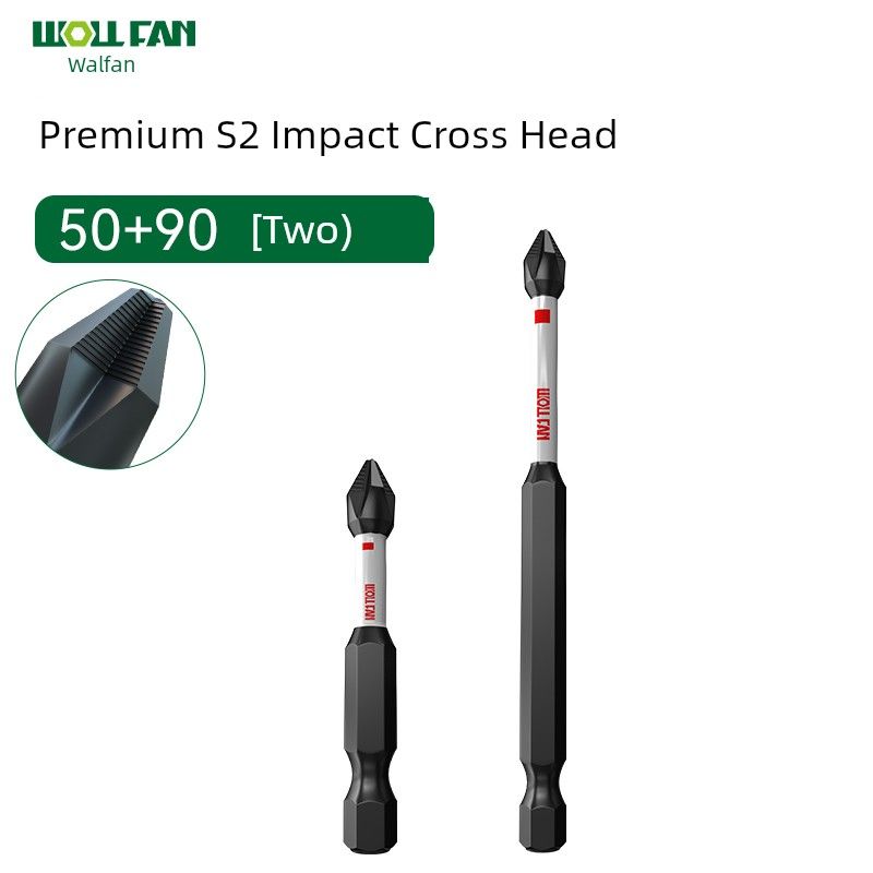 

Electric Screwdriver Head Tungsten Steel Non Slip Bit Hand Electric Drill Screwdriver Head Long Strong Magnetic Ring Impact Collision Screwdriver Head S2 Non Slip teeth [50+90mm], 2 in total