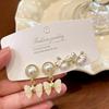 Amber Coffee French Retro Luxury Earrings - Women's Elegant Studs with Niche Design
