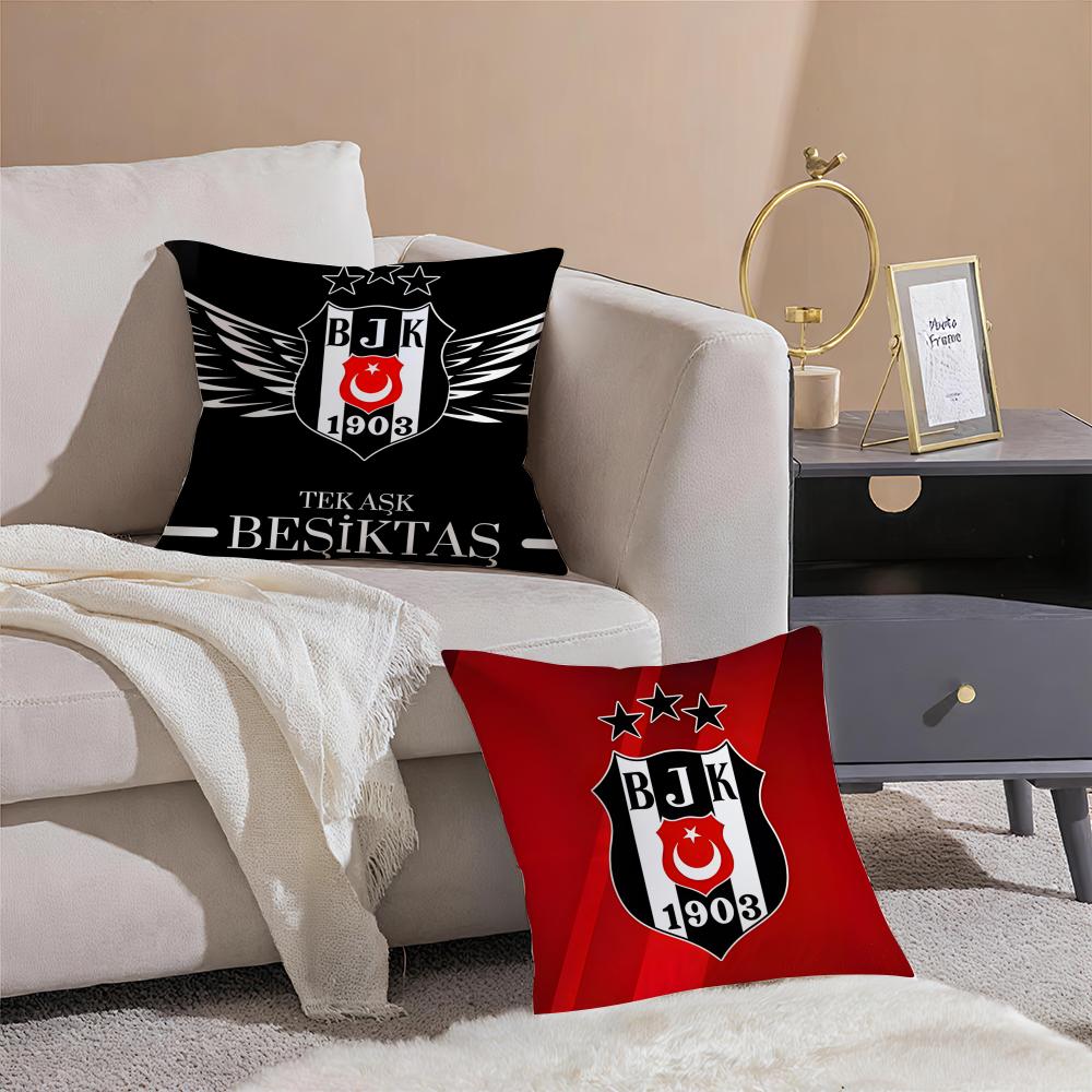 Sports Team Logo BBesiktas BJK Cushion Cover Pillowcase Short Plush Invisible zipper Room Sofa Cushion Cover