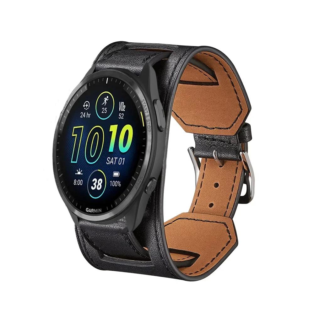 

20mm 22mm Leather Strap for Garmin Forerunner 265 255 965 955 55 245 165 745 Bracelet Band Garmin Vivoactive 5 4/Vivomove Trend Forerunner 965-955 чёрный