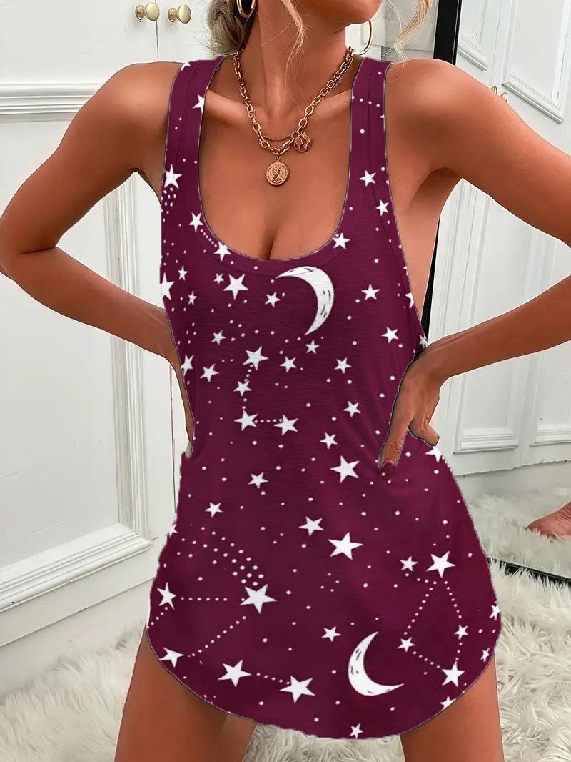 

Независимая Станция Женское Платье Без Рукавов С Принтом И Открытой Спинкой - Мода Для Дерзкой Девушки XL вино красного