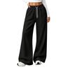 Women's Casual Wide Leg Sweatpants with Pockets Lined Drawstring Joggers for or Athletic Wear