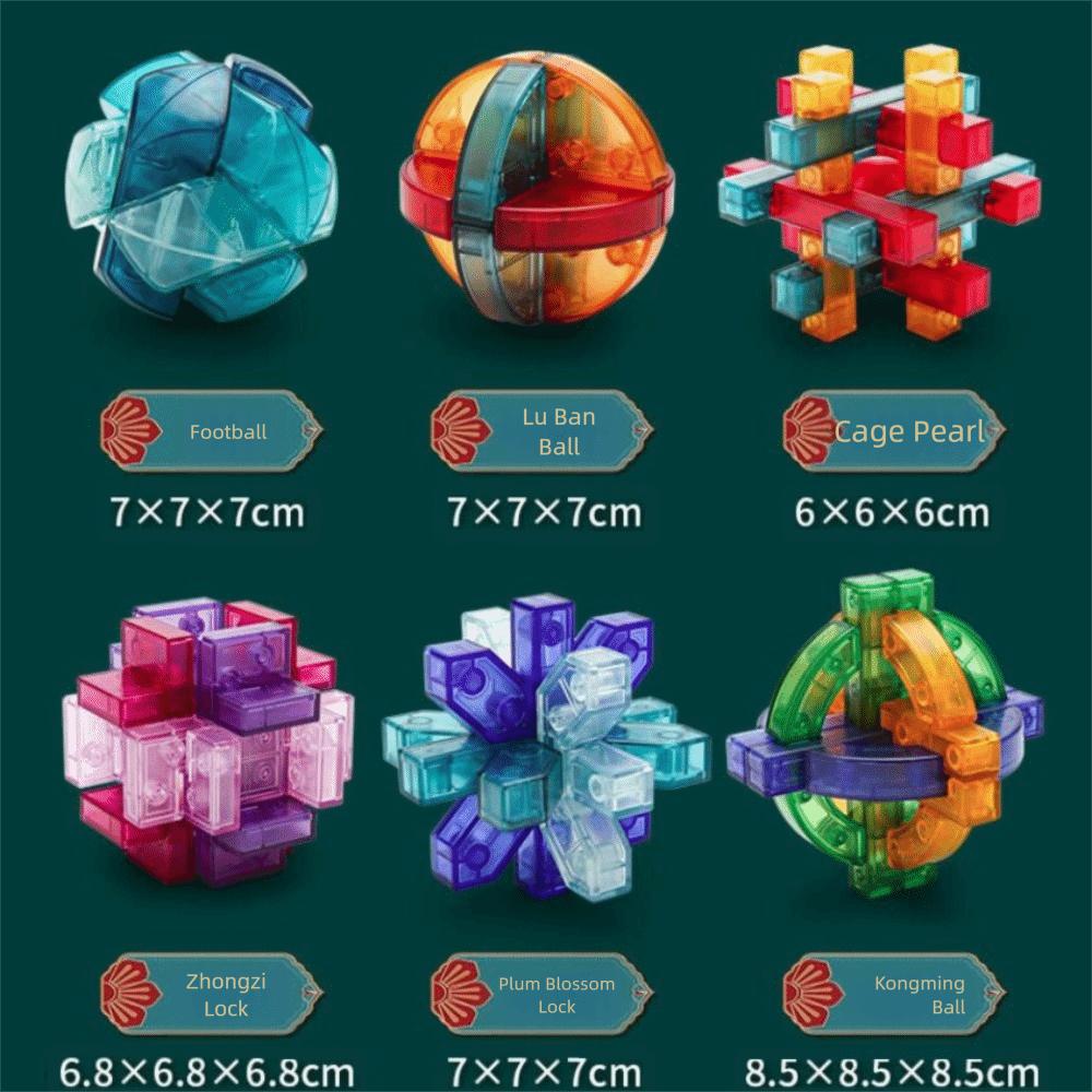 Transparentní IQ hlavolamy Luban Lock LuBan Lock Kong Ming Lock Děti a dospělí