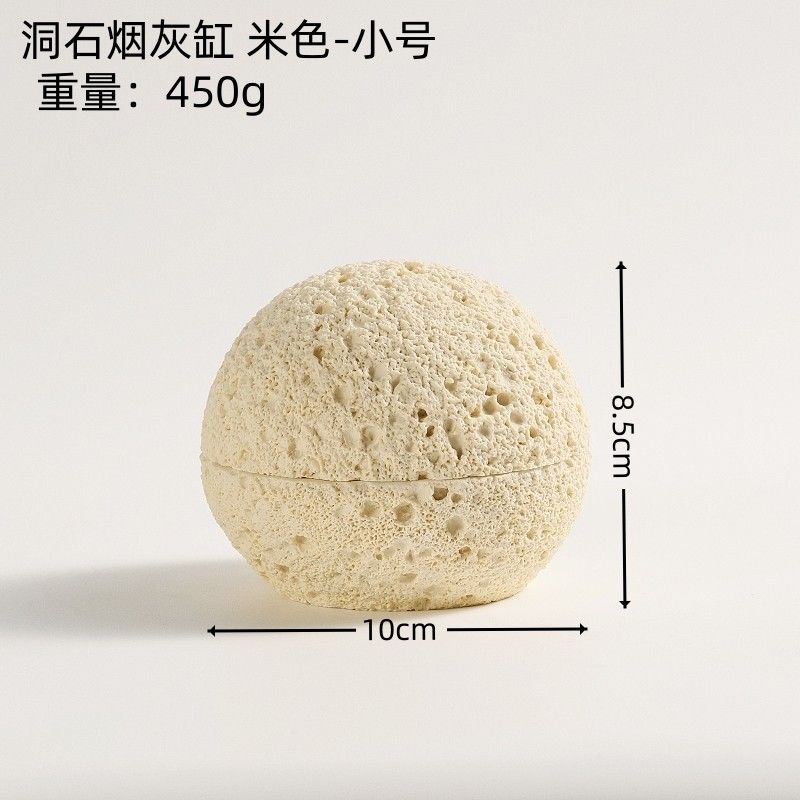 Creative Wind Tunnel Dolomite Spherical Ashtray with Lid Personalized Trendy Car Ashtray Office Desktop Ashtray Gift Home Decor