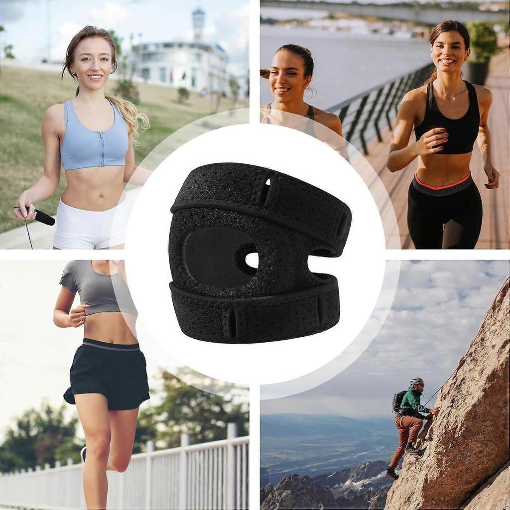 Patella Stabilising Knee Brace for Outdoor Sports, Dance, Climbing, Jumping - Adjustable Black Knee Support