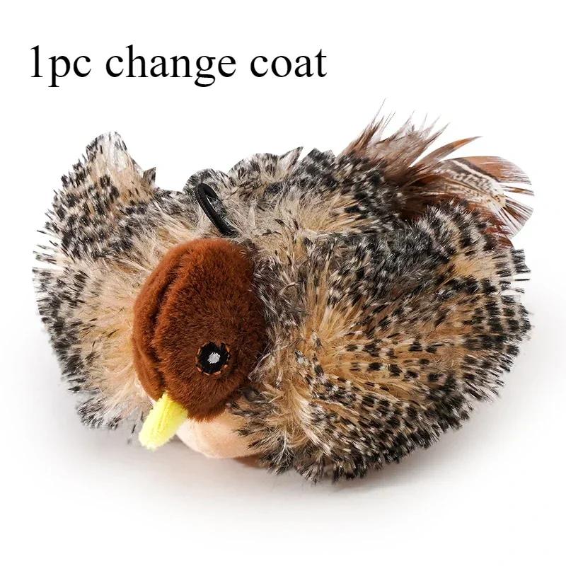 

Интерактивная плюшевая игрушка для кошек в виде птицы с реалистичным писком и функцией очистки шерсти