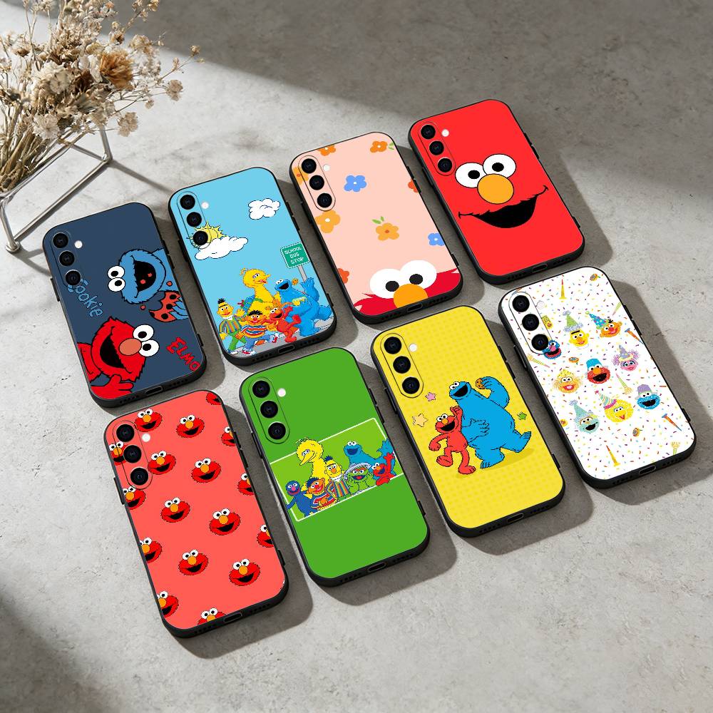 S-Sesame Cartoon S-StreetS Phone Case For Samsung Galaxy A91,80,73,72 ,71,53,52,32 ,31,22,21s,20,Soft Black Case