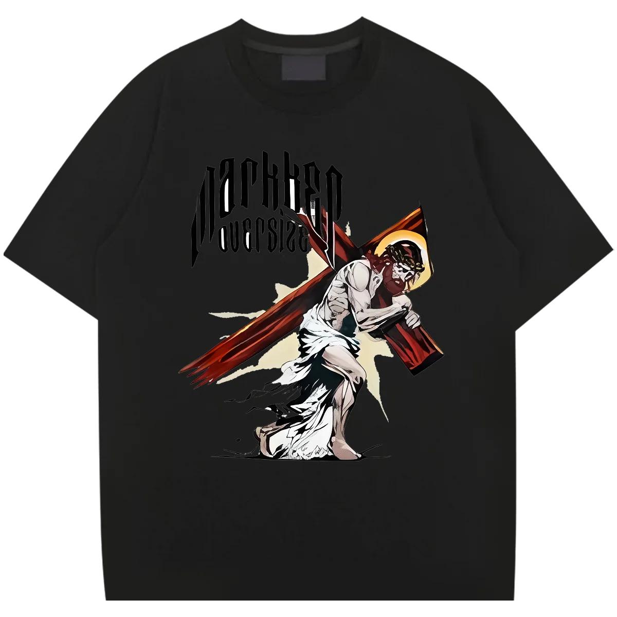 

Футболка с коротким рукавом свободная для мужчин, юмористическая футболка Kaisan, новинка 2024 года, горячая распродажа, футболка с графическим принтом, дышащая, с круглым вырезом, на заказ XXXXXL чёрный