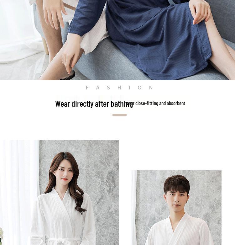 Japanese Style Thin Yukata Pajamas for Spring & Summer - Unisex Plus Size Bathrobe for Women & Men, 200 Jin Beauty Salon, Autumn Pajamas.