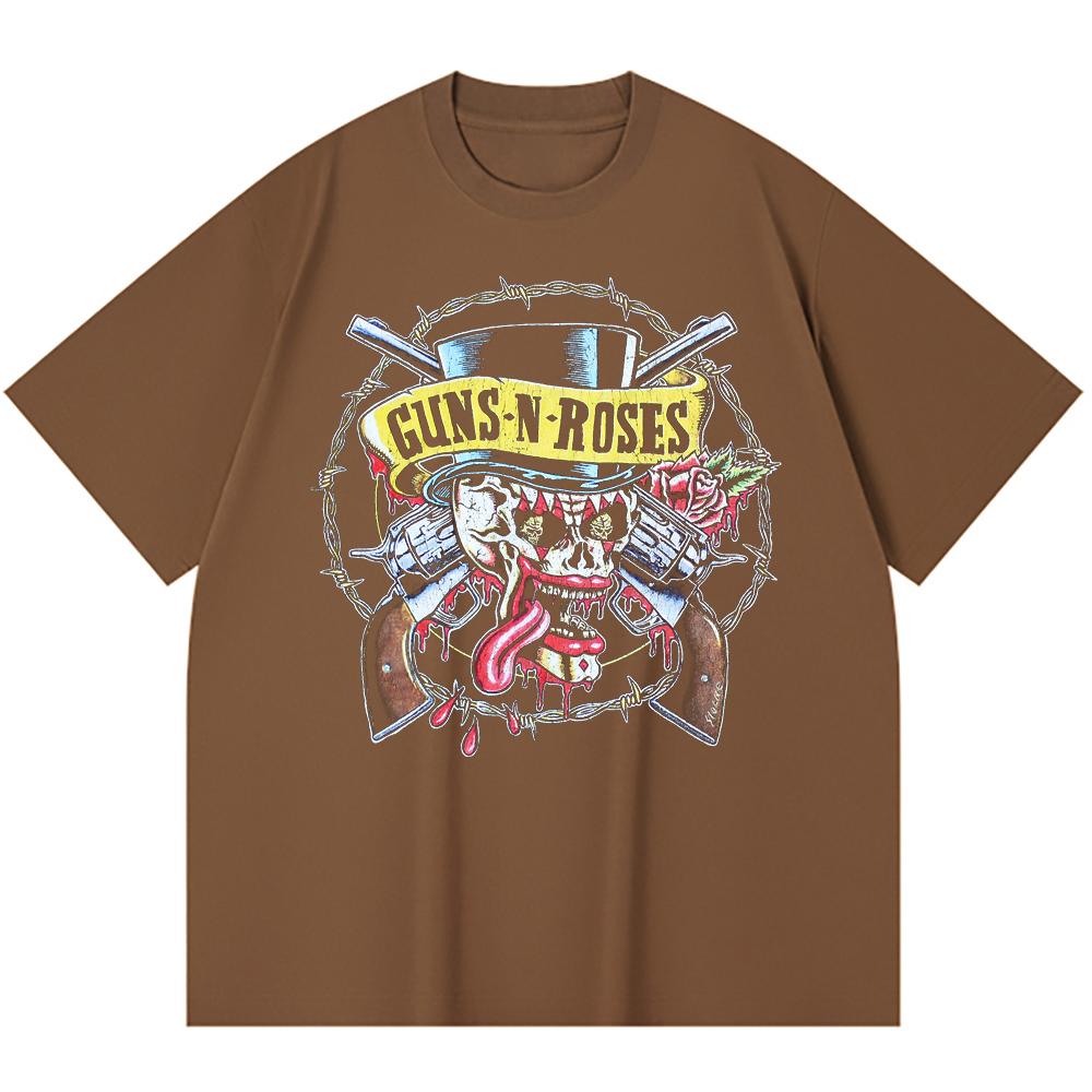 Camiseta de Algodón Pesado 100% 230 Gsm Camiseta de Algodón Pesado Unisex con Estampado de Banda de Rock Música Popular