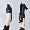  zapatos de mujer women cute brown pointed toe light weight office work pumps lady casual sweet black heel shoes ab797