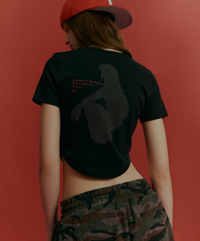 Empebeu Glitched Face Short Sleeve Black