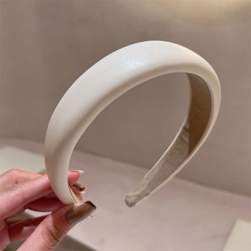 1pc Leather Wide Headband for Women, Retro French Style Face Wash, Hair Pressure Headband, Hair Clip Headband, Hair Accessory