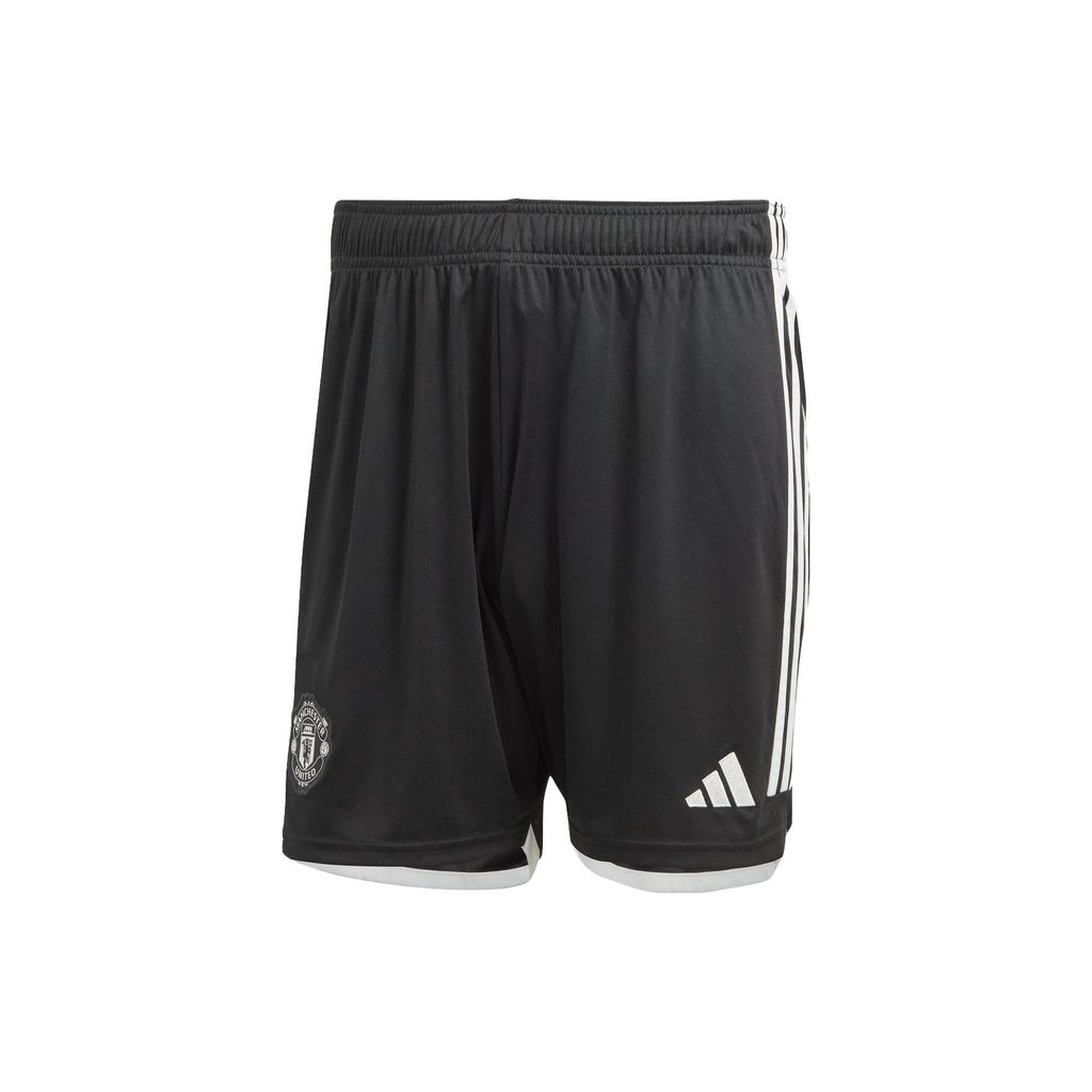 Adidas Manchester United 23/24 Away Elastic Waist Football Shorts Men Bottoms Black HR3683