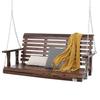 Wooden Porch Swing 4.5 Ft, Patio Bench Swing for Courtyard & Garden, Upgraded 880 Lbs Strong Load Capacity, Heavy Duty Swing Chair Bench with Hanging