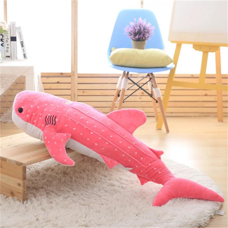 

Морские животные плюшевые: Большая подушка в виде синей китовой акулы 55cm (0.2kg) розовый