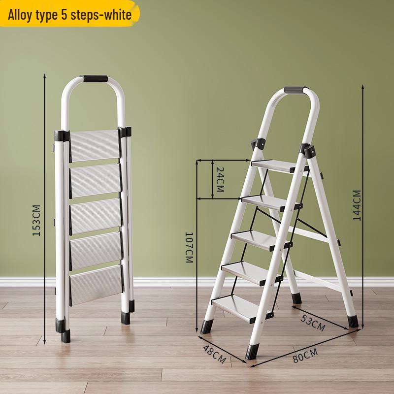 Multifunctional Carbon Steel Folding A-Frame Ladder for Indoor Use
