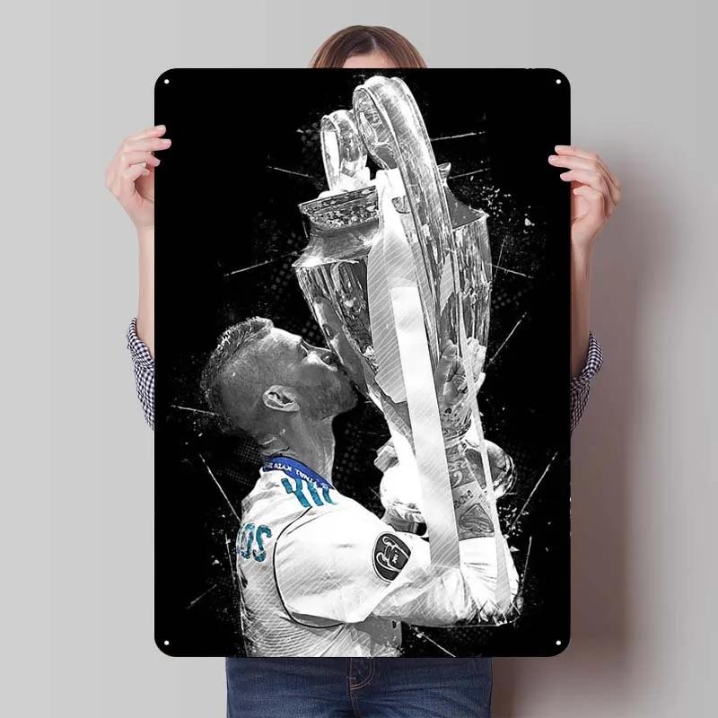 Sergio Ramos Metal Sign Sports Poster Room Decoration Man Cave Vintage Tinplate Sign Plaque for Wall Art Decoration Retro Home