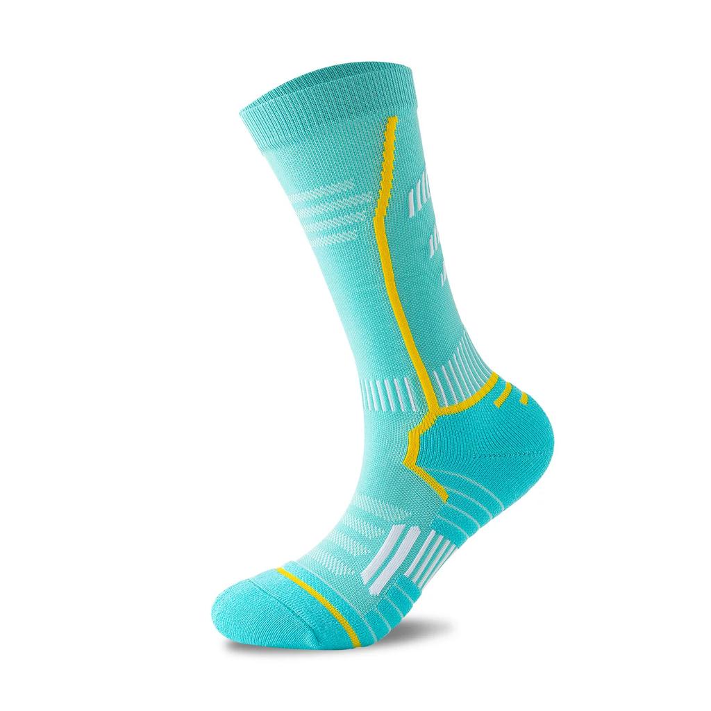 Professional Sports Football Socks for Men, Pressure Calf Socks, Towel Bottom, Breathable, Non-Slip, Outdoor Cycling and Running Long Socks