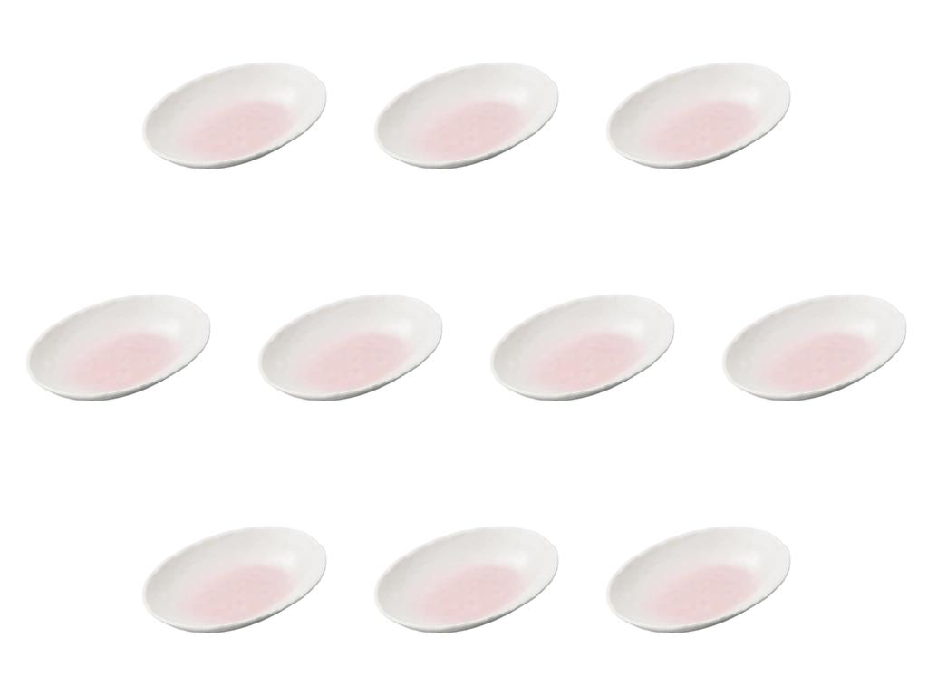 Set of 10 Pink Blown Curry Plates x 18 x Irregular Plates Setomonohonpo [26.6 3.8 cm] (Medium)