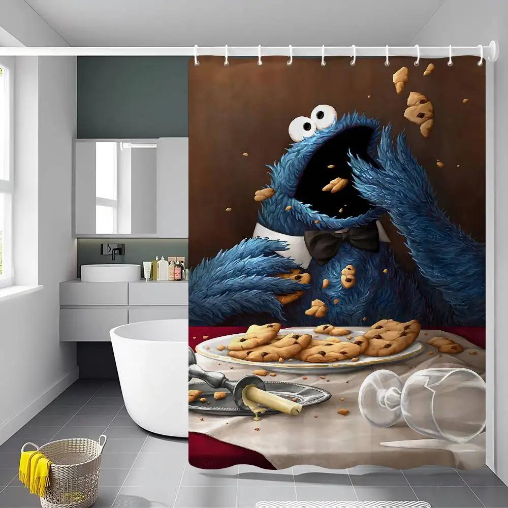 

Классическая ТВ S-Sesame S-Street Ванная Комната Душевая Занавеска Защитная Перегородка Душевая Занавеска Быстросохнущая Можно Мыть Легкая 90x180cm