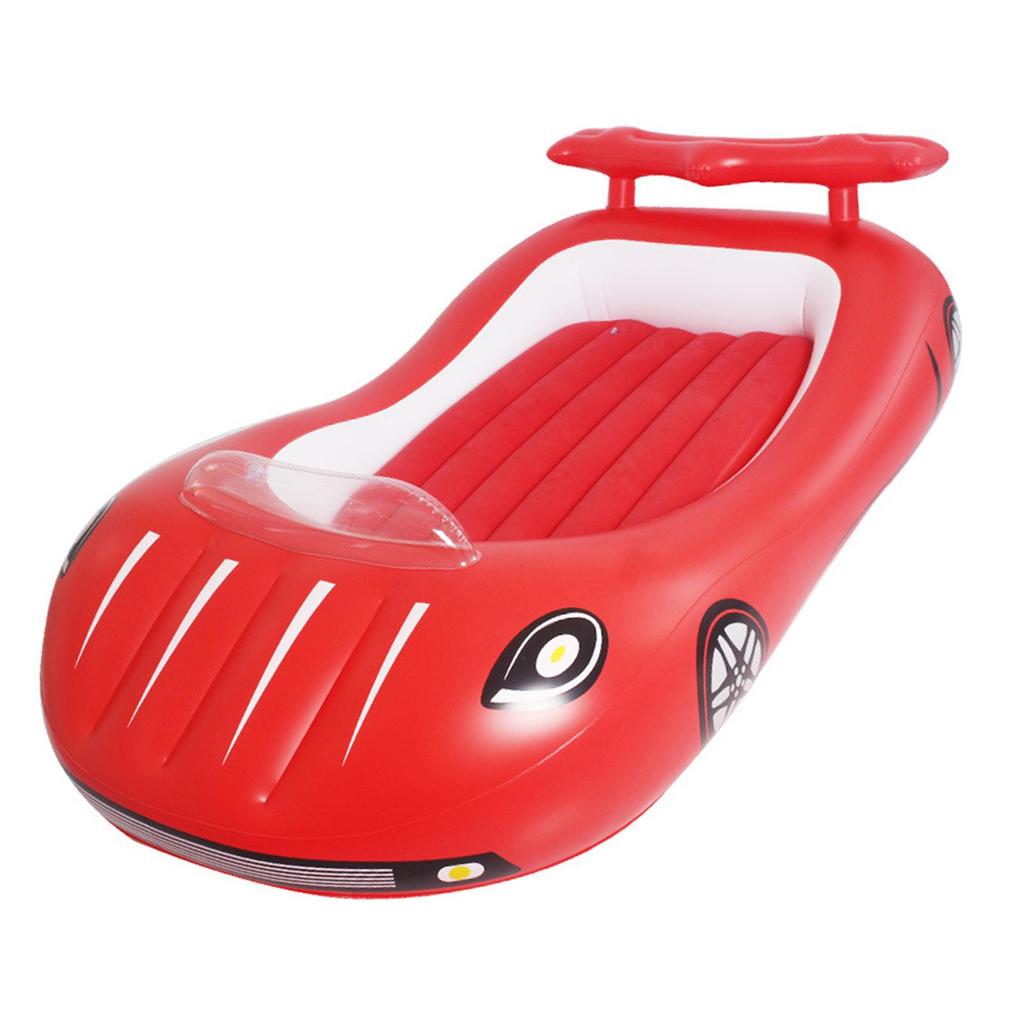 Car Shaped Kids Inflatable Bed, Comfortable Toddler Air Mattress, Vacation Home Sleeping Pad